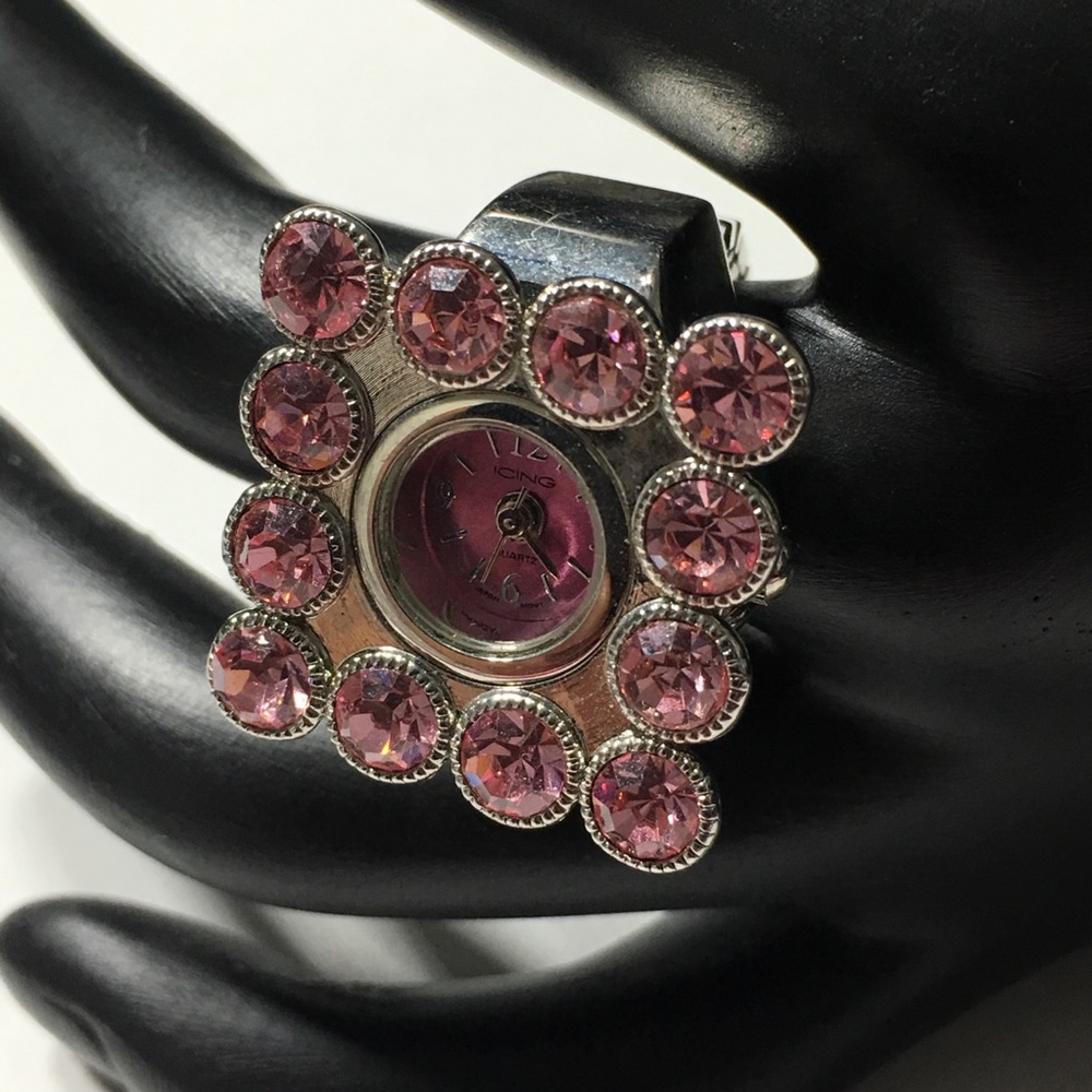 ICING Pink Fun Bling Stretchable Watch Ring